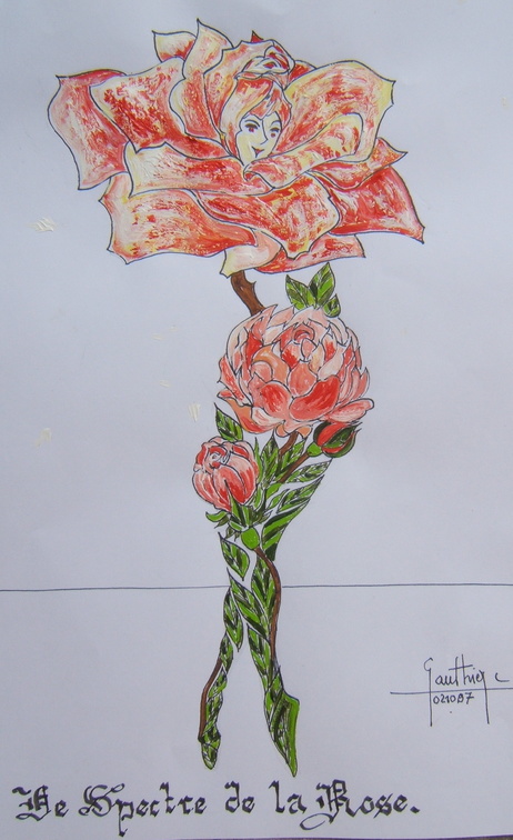 Esquisse sur le Spectre de la Rose encre de chine  amp  acrylique sur papier  21X29 cm   sbd 02 10 07 jpg