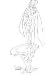 Esquisse de Diaghilev encre de chine sur papier  21X29 cm  sbg 10 09 07