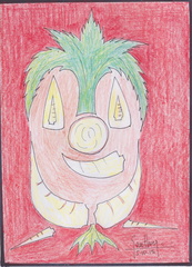 clown au panais  21x29  encre crayon papier  sbd 5 10 15